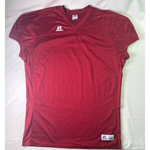 Vintage Russell Athletic Football Jersey XXL Maroon Red Mesh‎ V Neck Sports